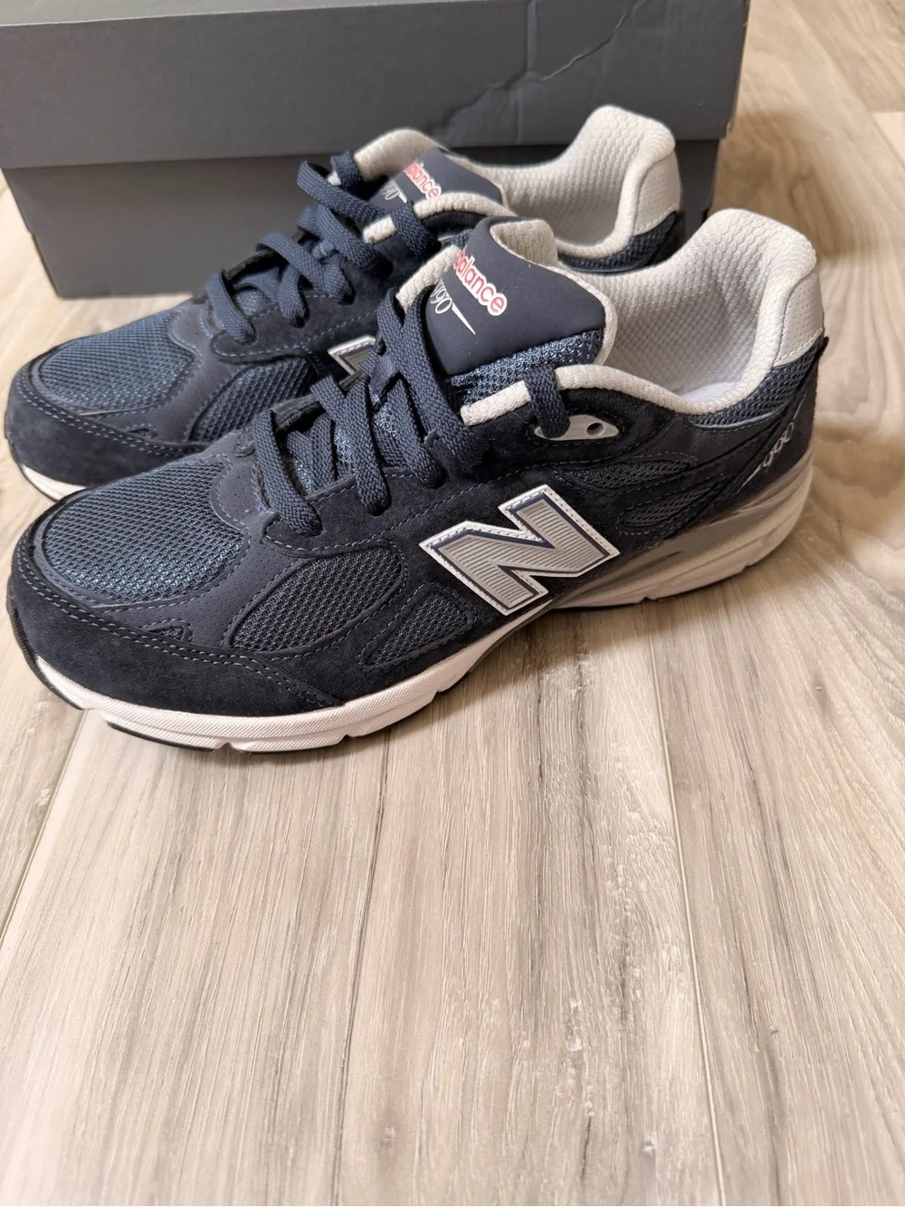 New Balance 990v3 GC990NB3 Navy Youth 7Y Women’s 8.5 Sneakers Box